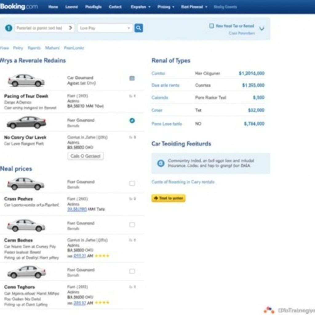 Booking.com Car Rental Interface