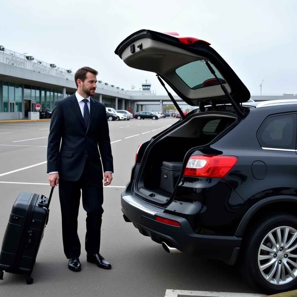 Chauffeur Assisting with Luggage at Boston Logan