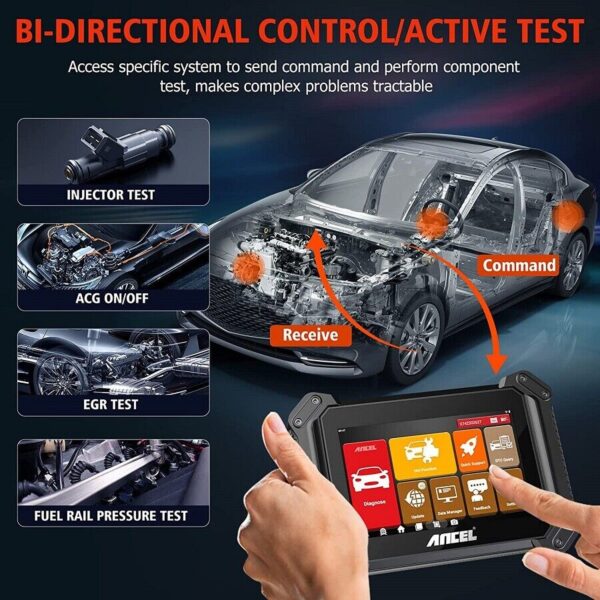 BT All System Bi-directional Scan Tool Car OBD2 Scanner Key Coding Active Test - Image 4