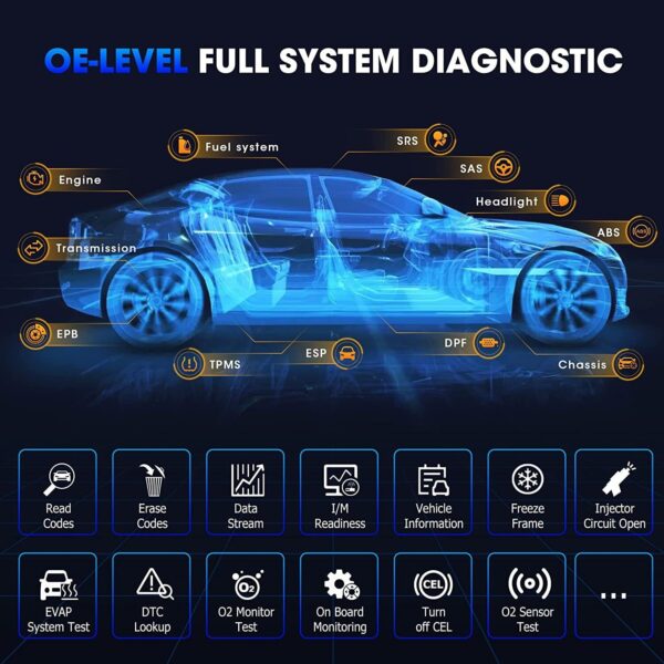 BT All System Bi-directional Scan Tool Car OBD2 Scanner Key Coding Active Test - Image 6