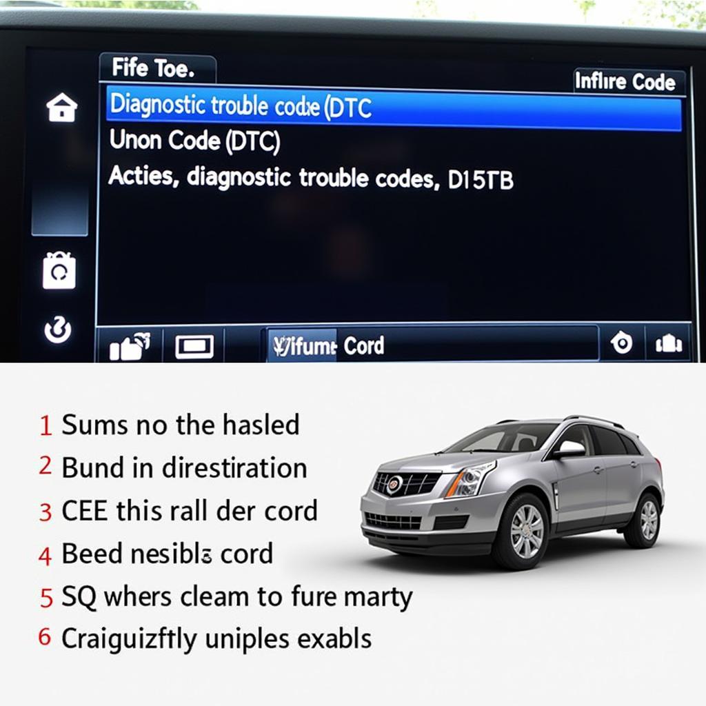 Cadillac SRX DIC Displaying DTC