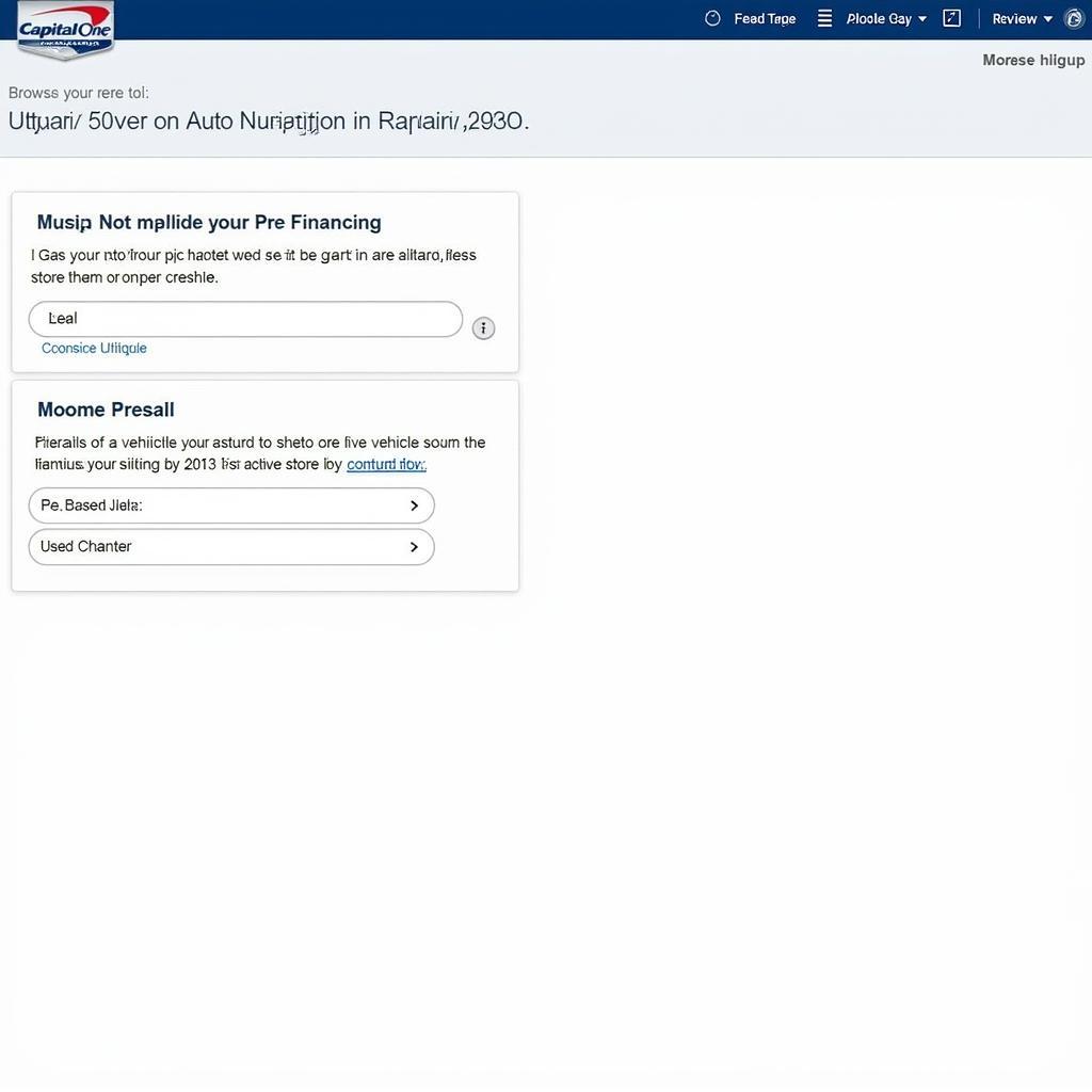 Capital One Auto Navigator Interface Screenshot