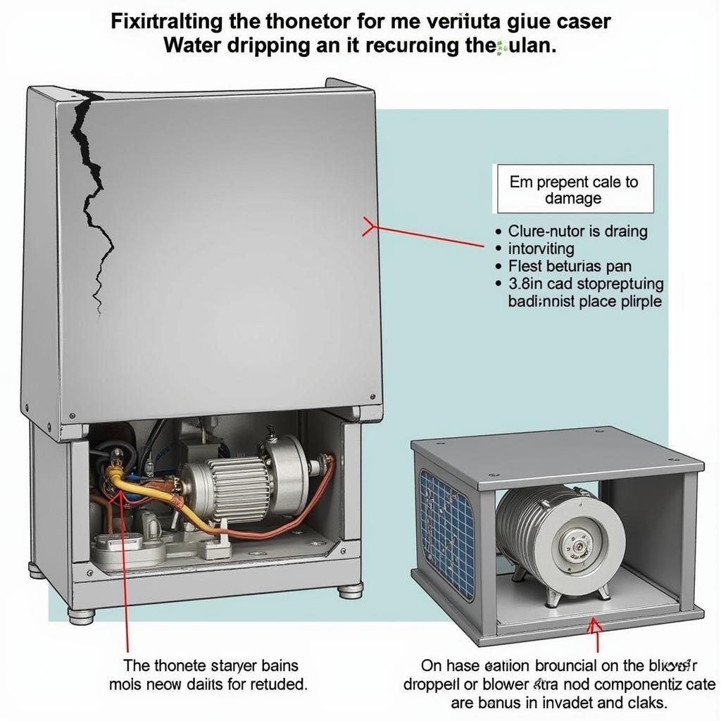 Damaged Evaporator Case Causing Water Leak in Car AC Blower Motor