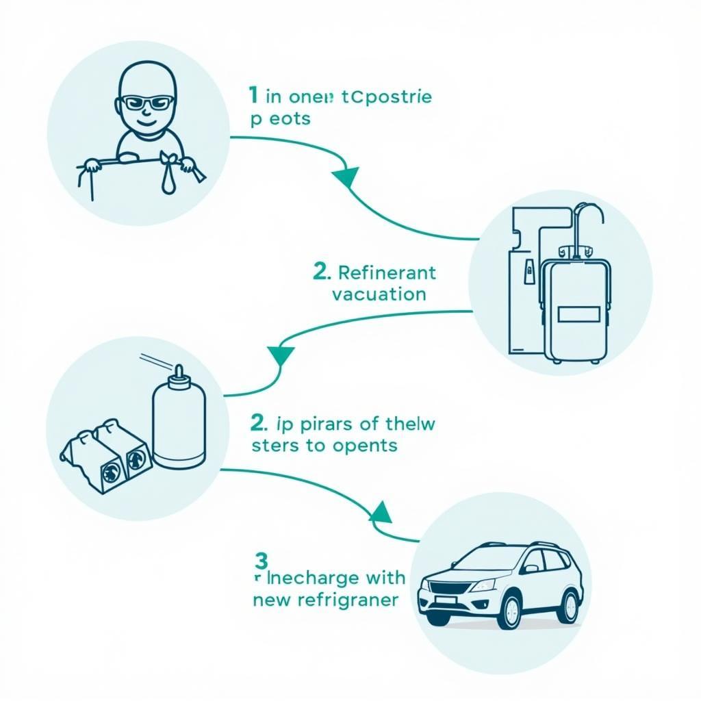 Car AC Recharge Process Illustration