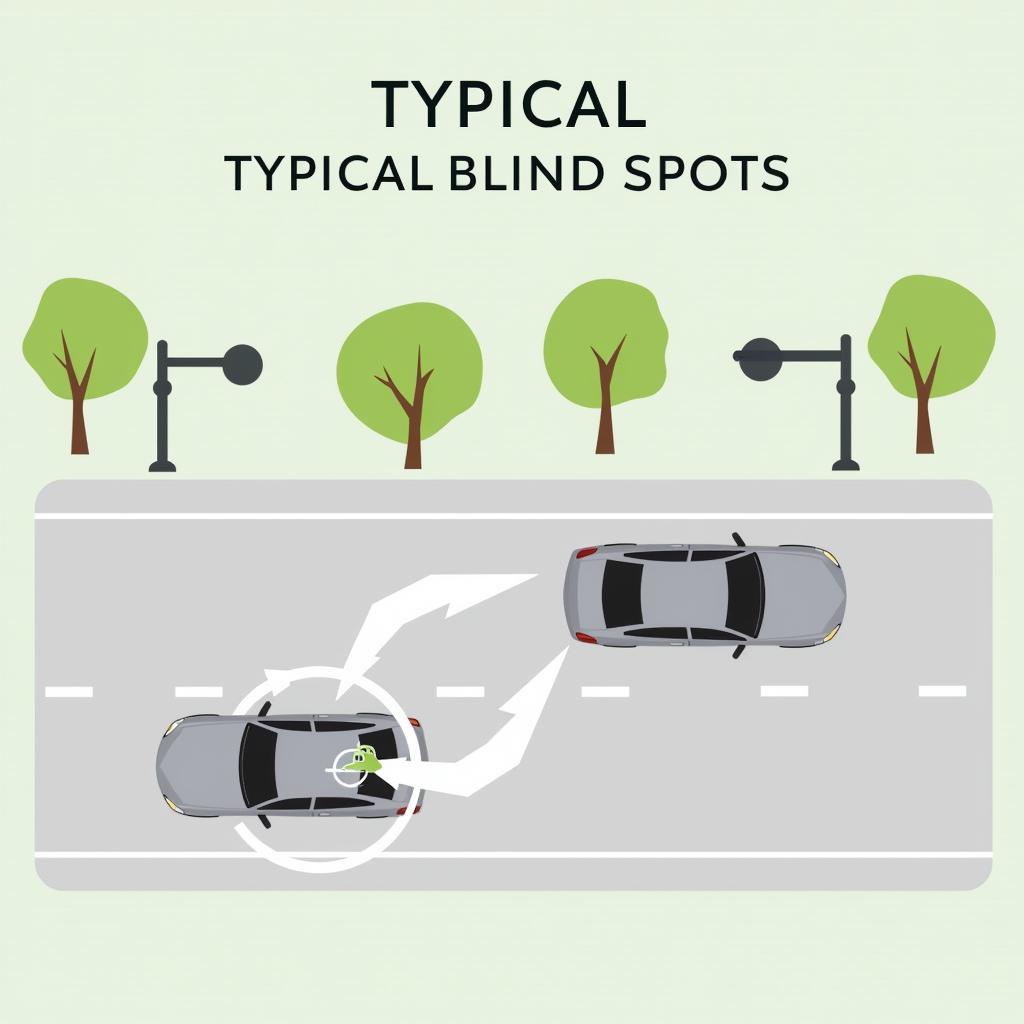 Illustration of Car Blind Spots and Their Impact on Safe Driving