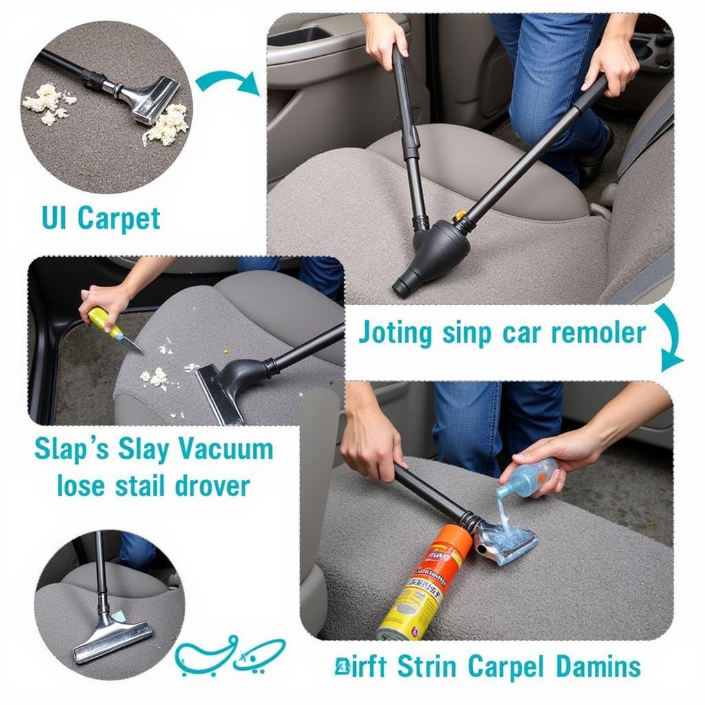 Car Carpet Cleaning Process: Vacuuming, Stain Removal, Shampooing