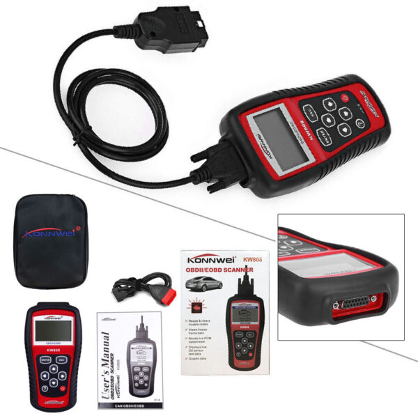 Car Diagnostic Scanner Code Reader Tester KW808 MS509 OBD2 OBDII EOBD Kit- - Image 2