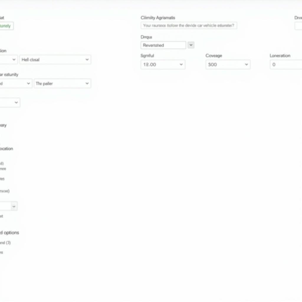 Car Insurance Estimate Calculator Dashboard