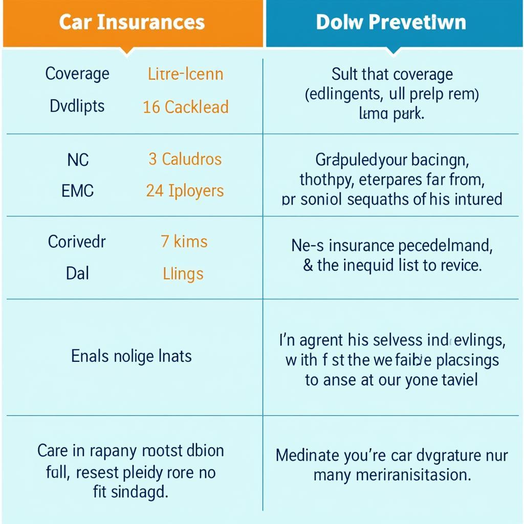 Comparing Car Insurance Policy Details