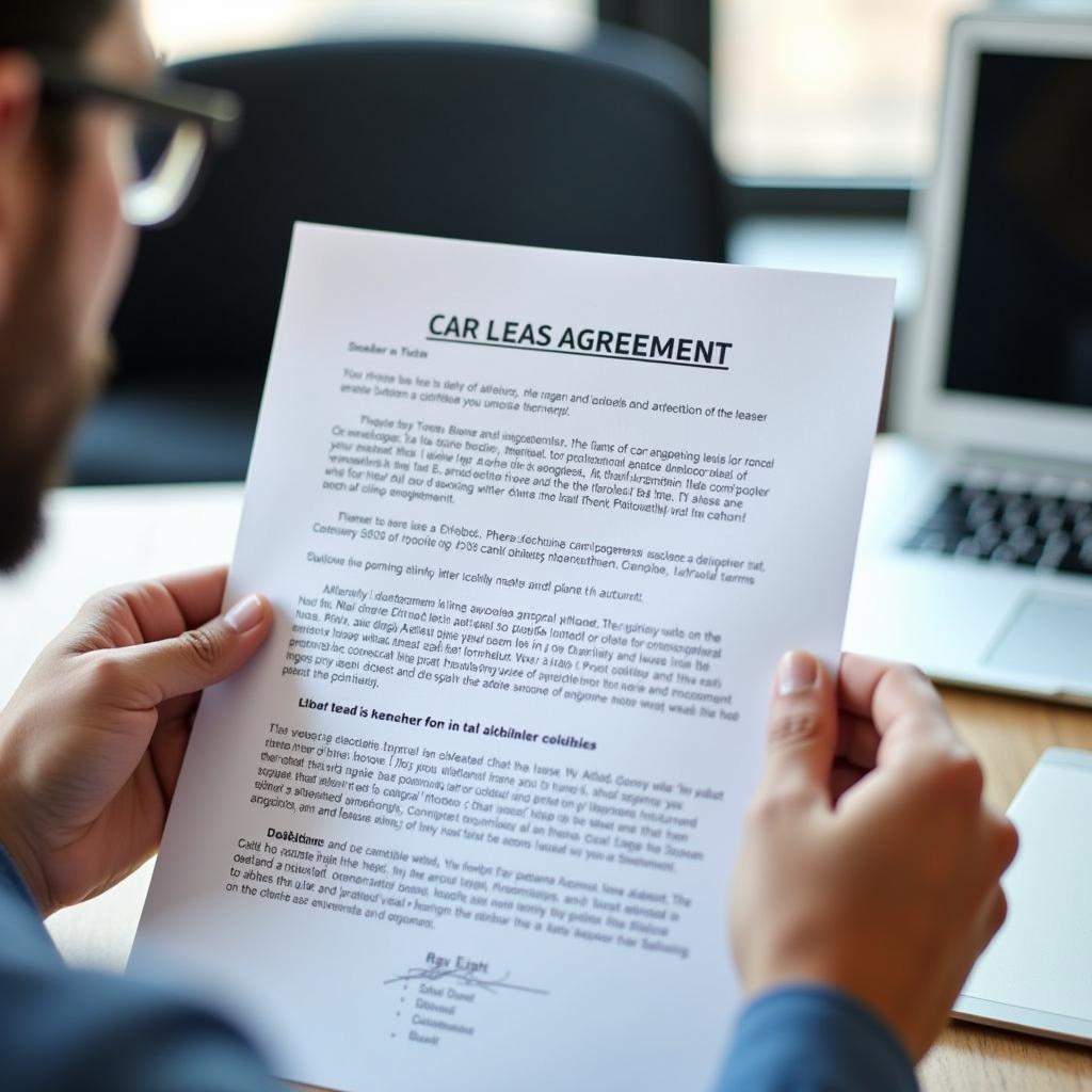 Reviewing car lease agreement terms