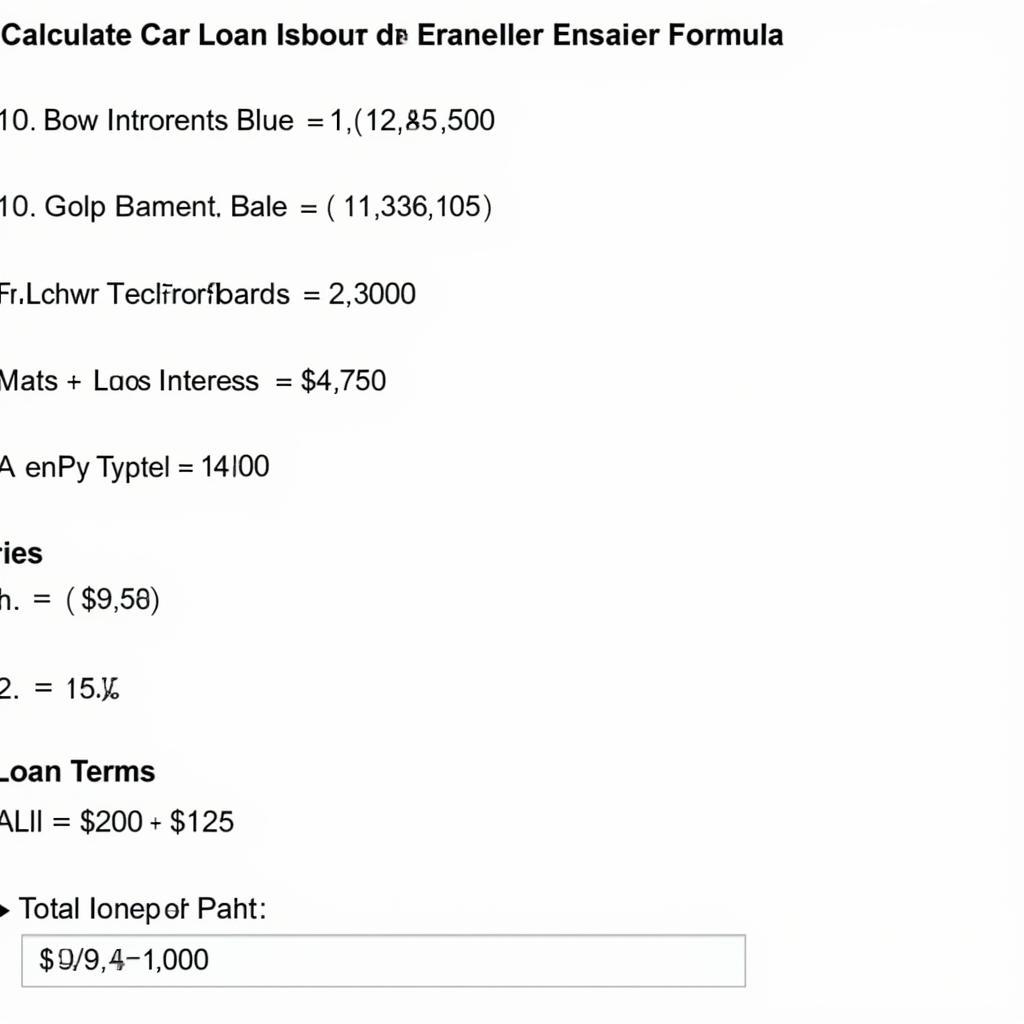 Example of Car Loan Interest Calculation