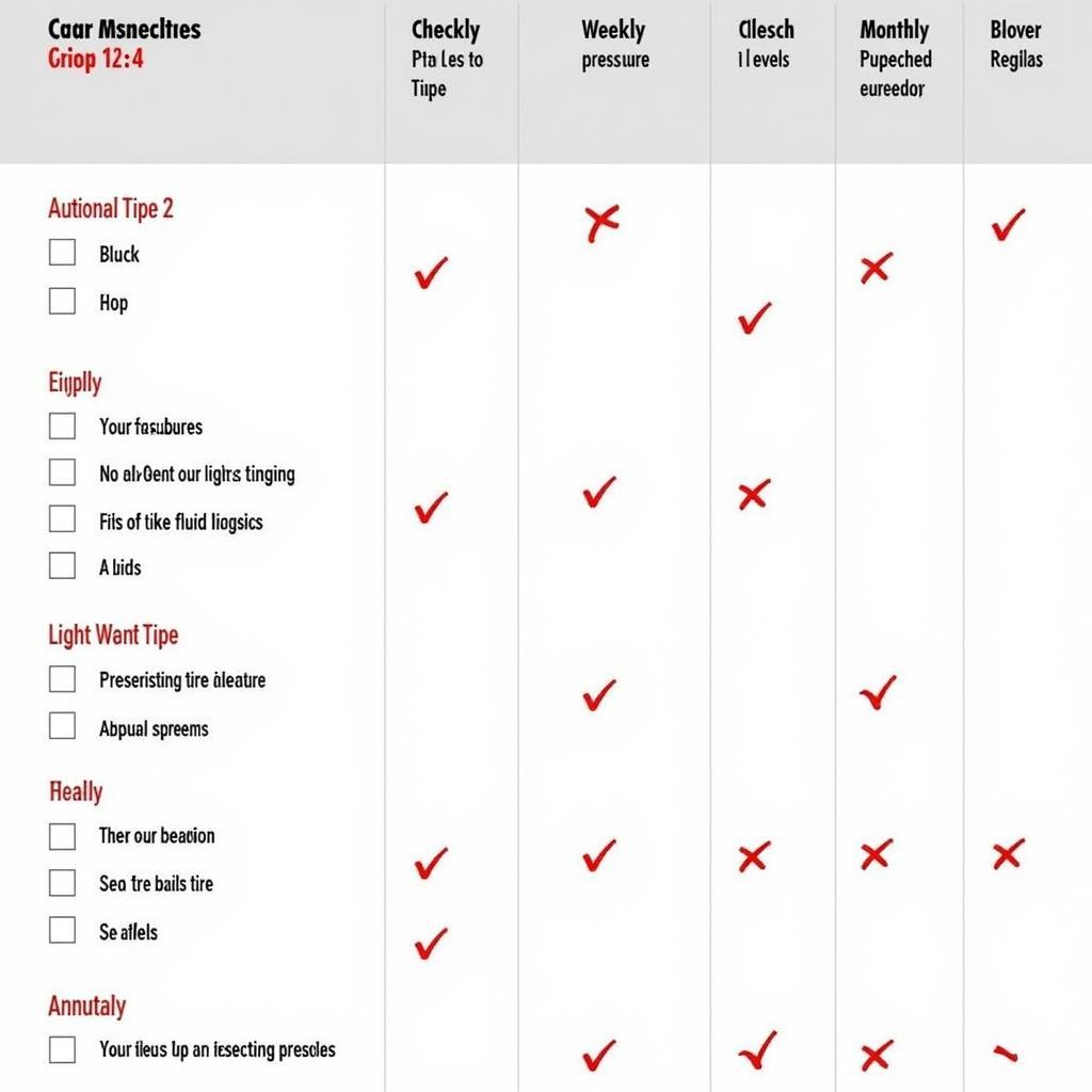 Car Maintenance Checklist