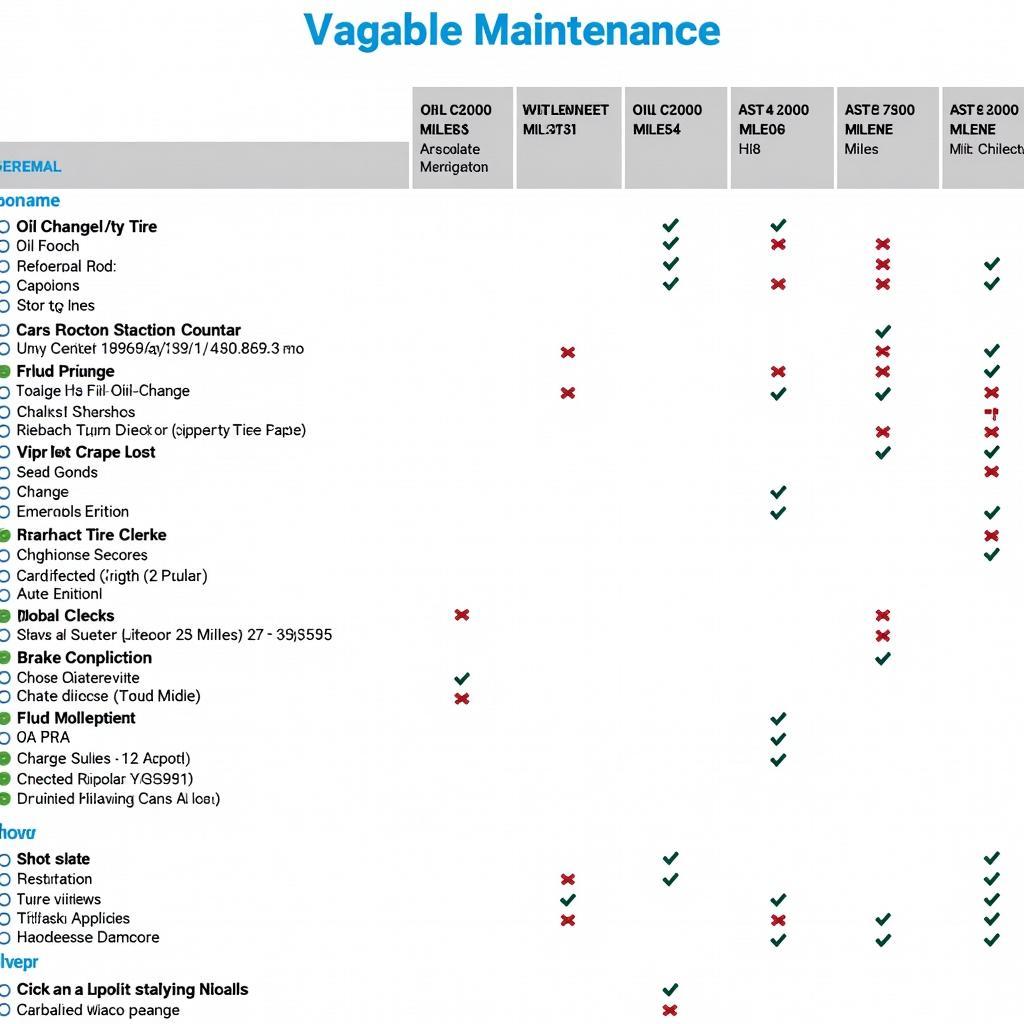 Car Maintenance Checklist