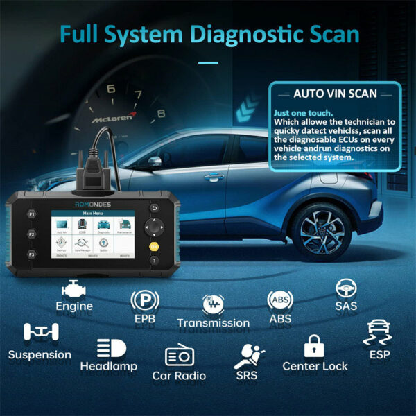 Car OBD2 Scanner Code Reader Full System Diagnostic Scan Tool ABS SRS TPMS SAS - Image 2