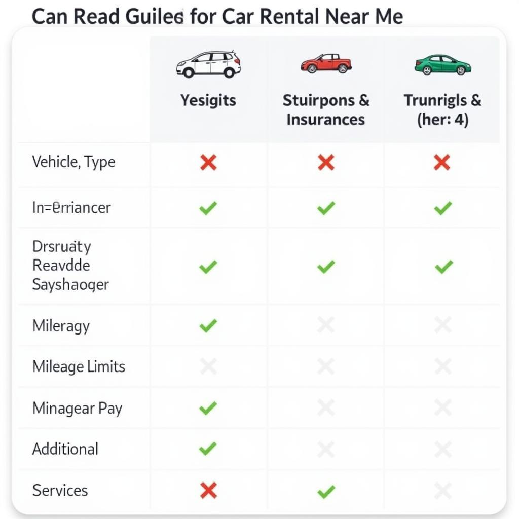 Comparing different car rental options