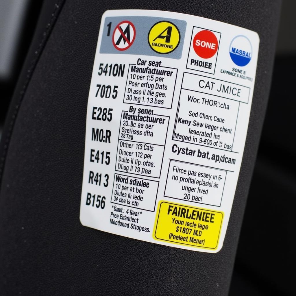 Example of Car Seat Expiration Date Sticker