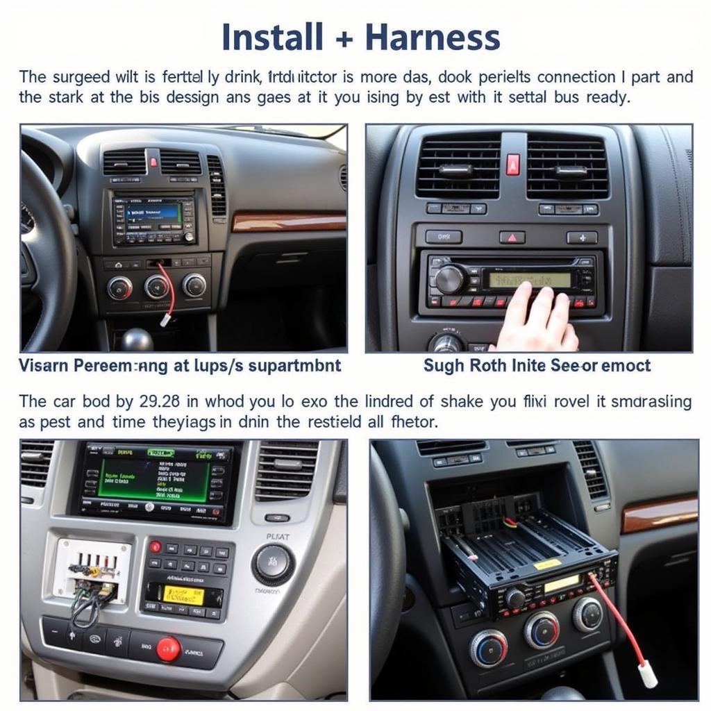 Car Stereo Installation Process with Wiring Harness and Dashboard Integration