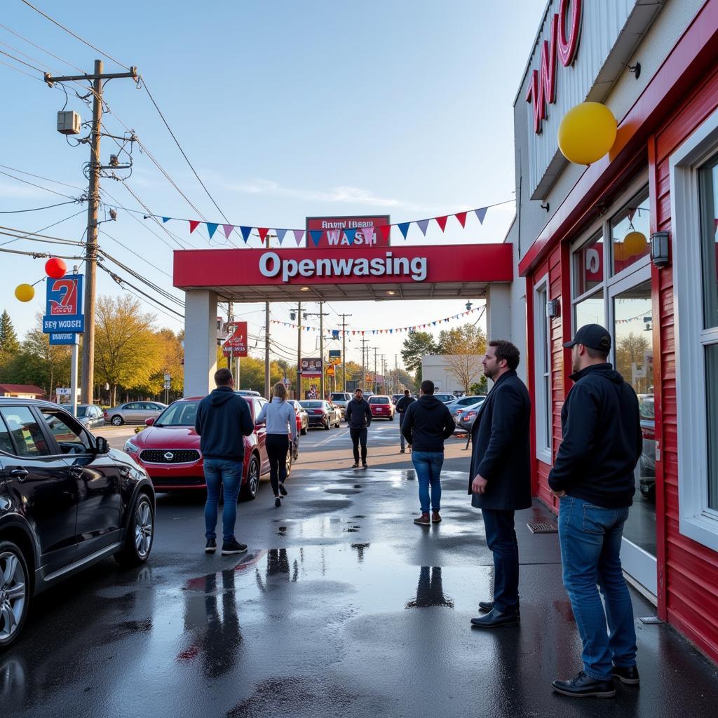 Grand opening of a newly acquired car wash