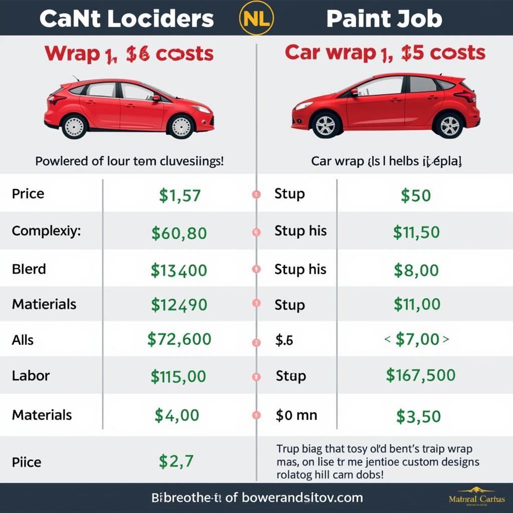 Car Wrap vs. Paint Job Cost Comparison Chart