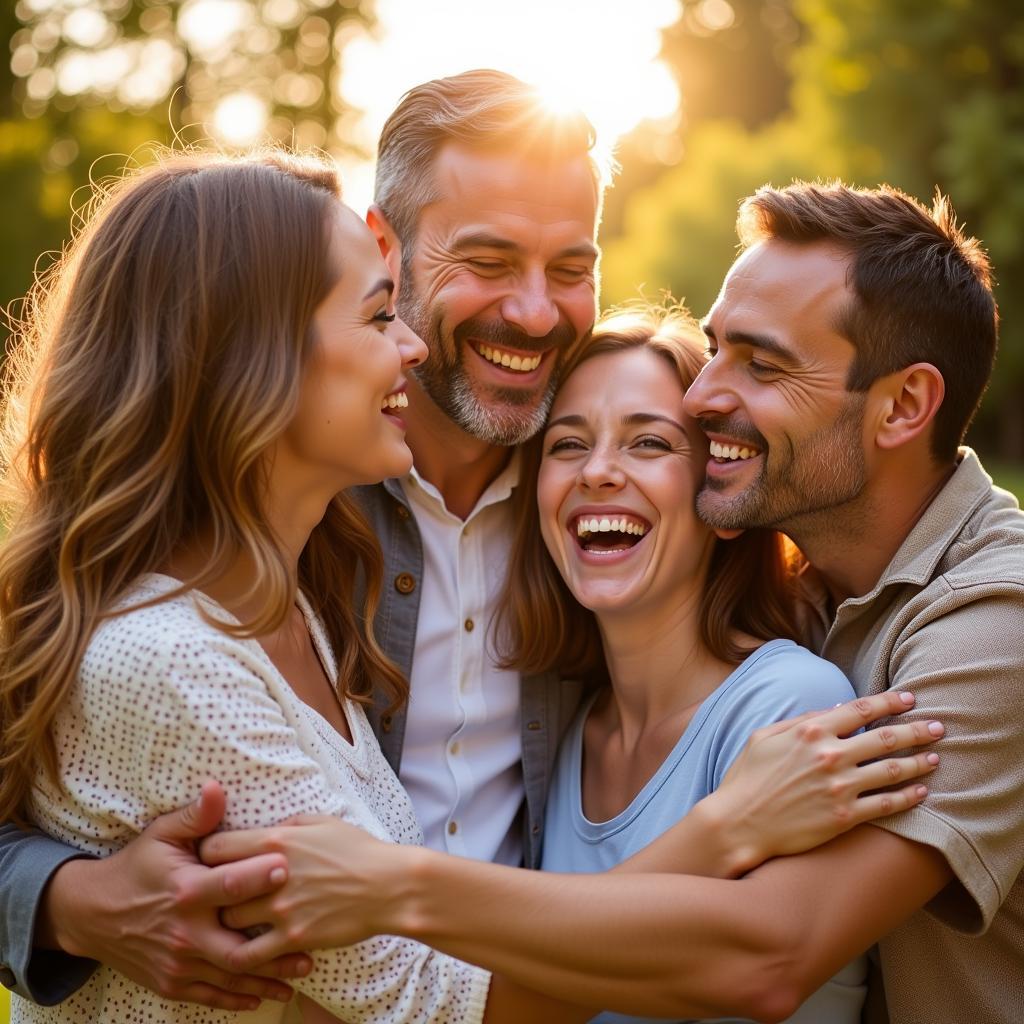 Italian Family Embracing - Cara Mia in Action