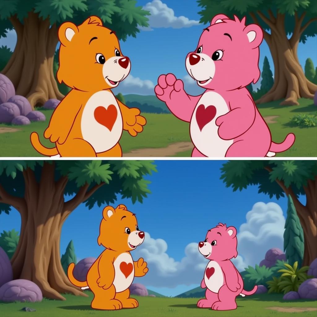 Comparison of Care Bears Movie Scenes: Classic vs. Modern