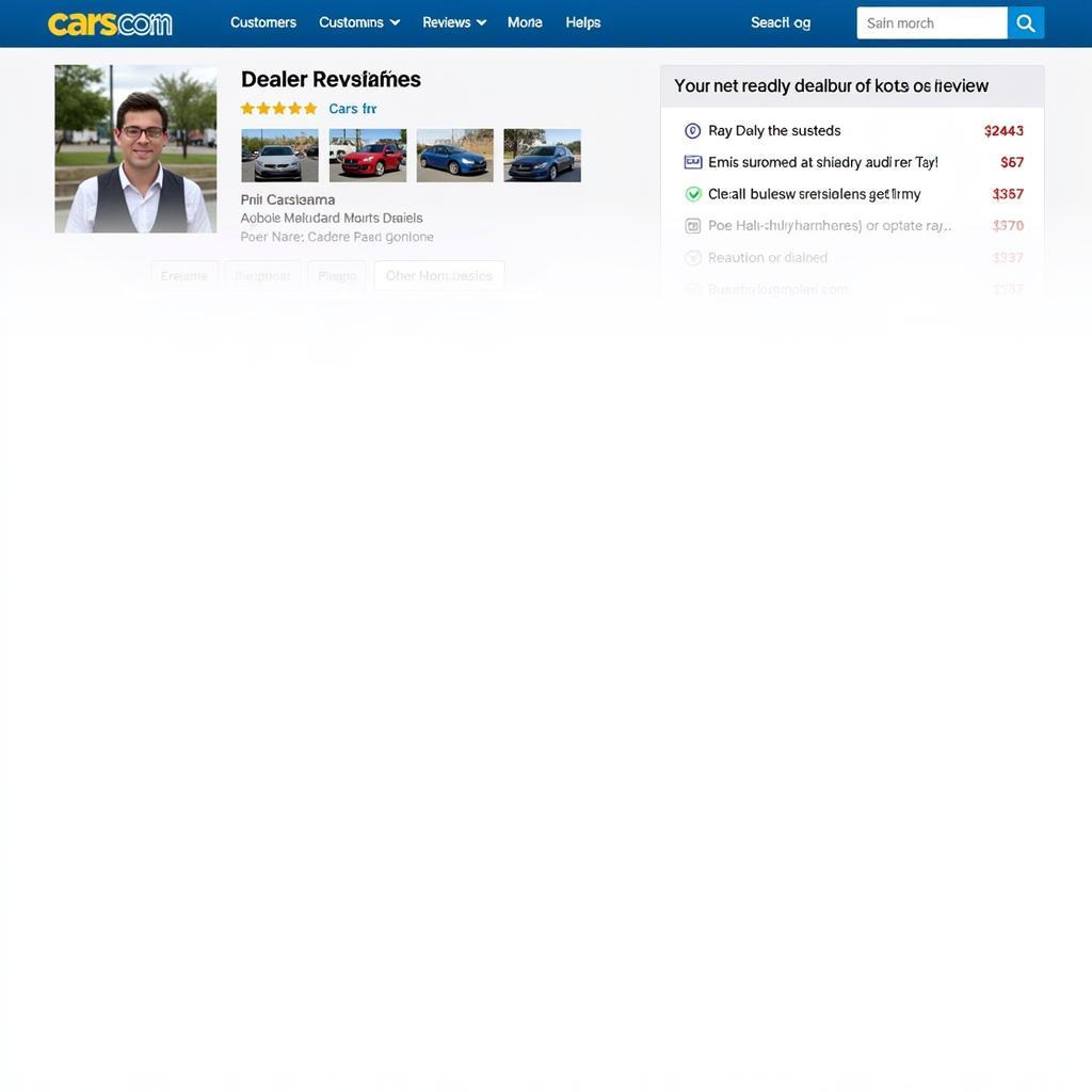 Cars.com USA Dealer Review Page Example