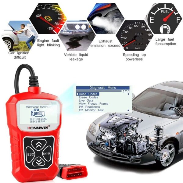 Check Engine Fault Code Reader OBD2 Automotive Scanner Car Diagnostic Scan Tool - Image 4