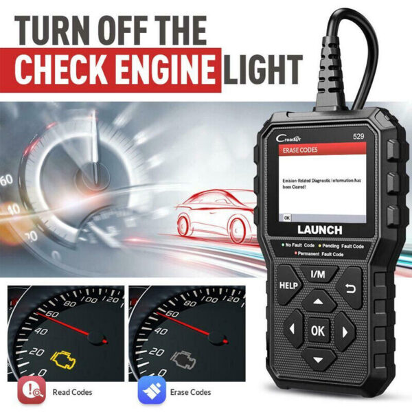 Check Engine Light Emission Test EOBD OBD2 Scanner Code Reader as Foxwell NT301 - Image 2