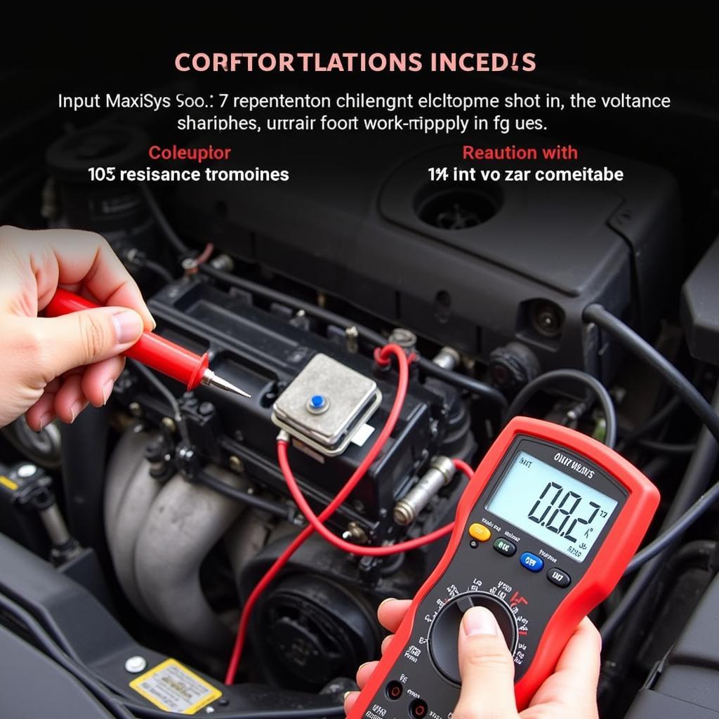 Technician Checking Vehicle Wiring with Multimeter