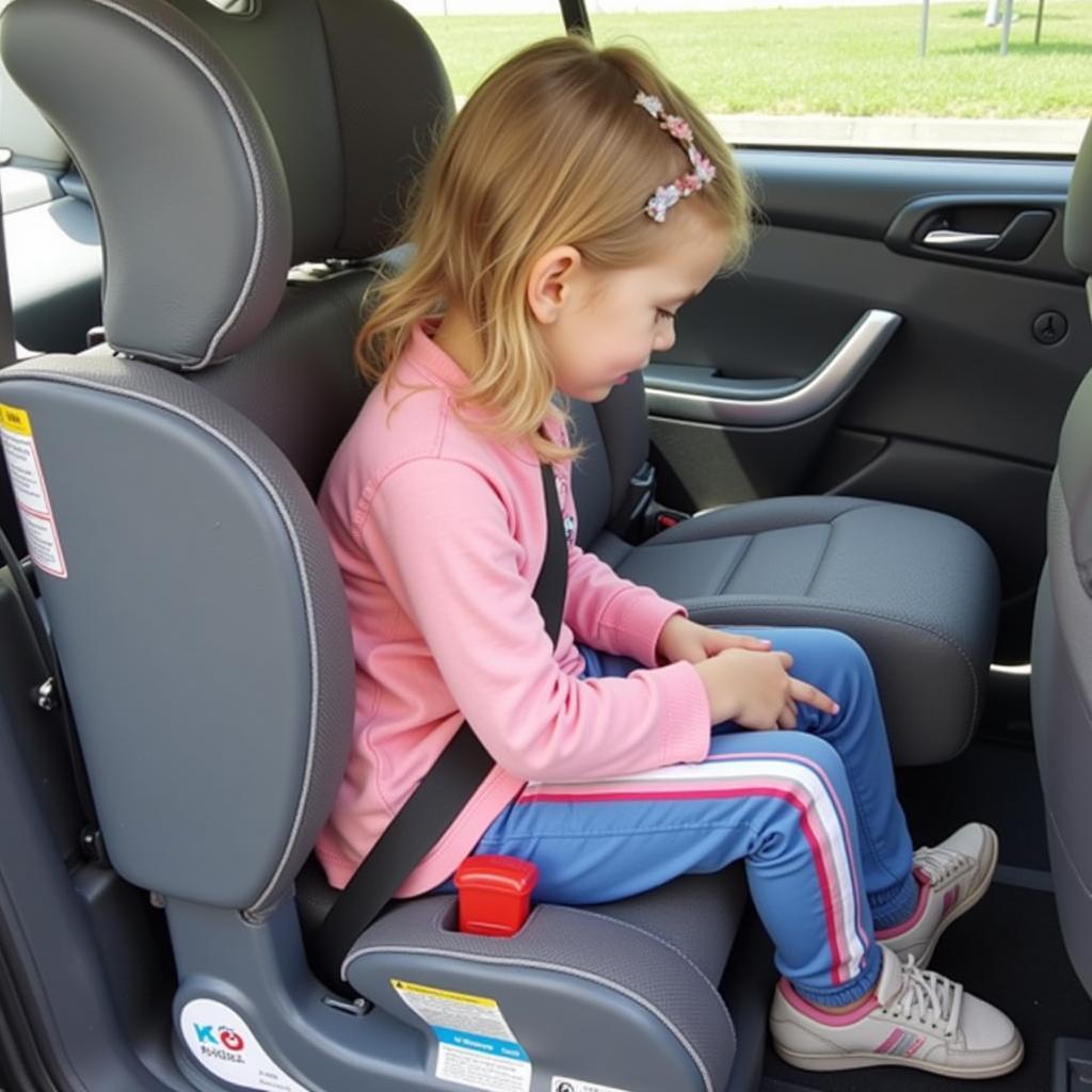 Child Properly Positioned in a Booster Seat