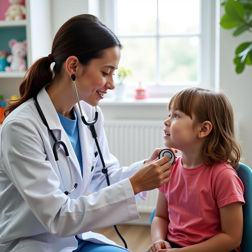 Children's Urgent Care Doctor Examining Child