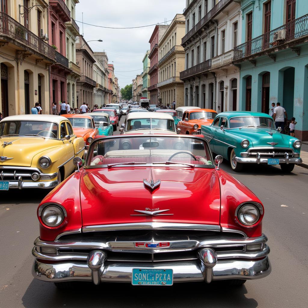 Classic American Cars Cruising in Cuba