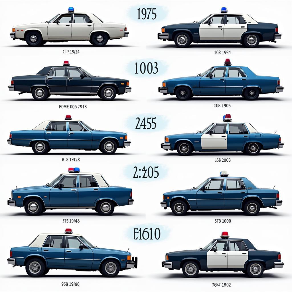 Classic Blue American Police Car Evolution through the Decades