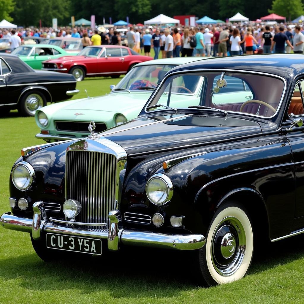 Classic Car at a Show with Insurance Coverage