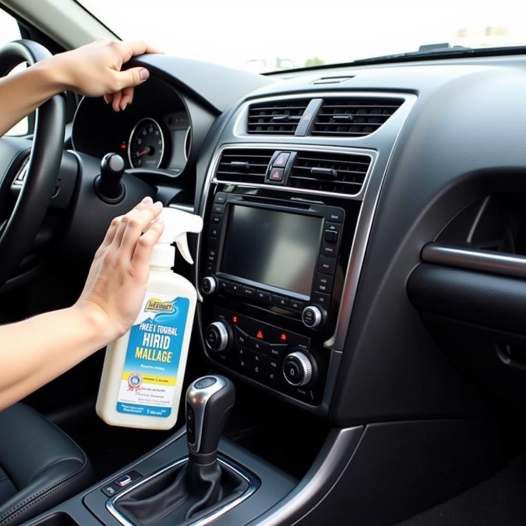 Cleaning the Car Dashboard and Console