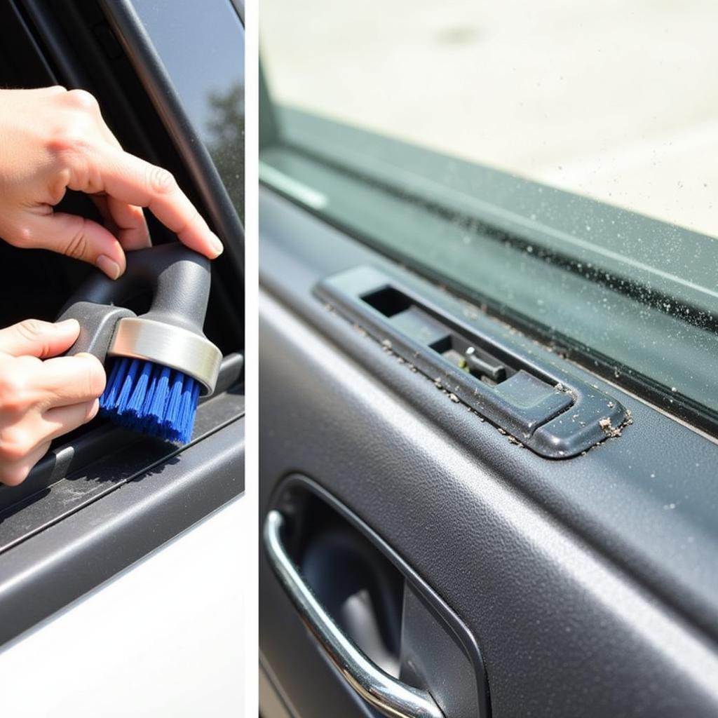 Cleaning Car Window Track