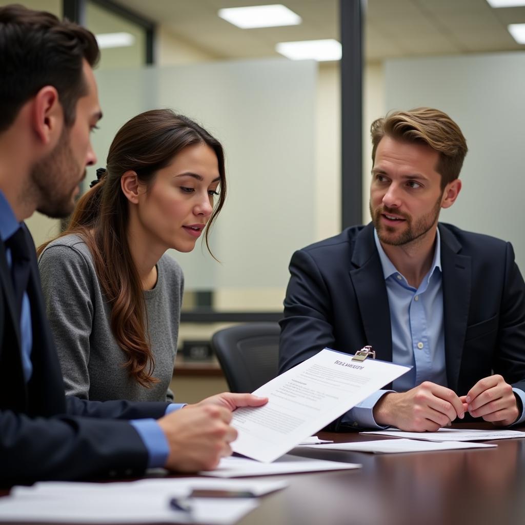 Client discussing case details with their lawyer