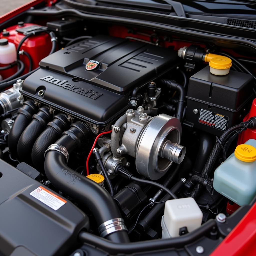 Close-up of Abarth Engine Bay