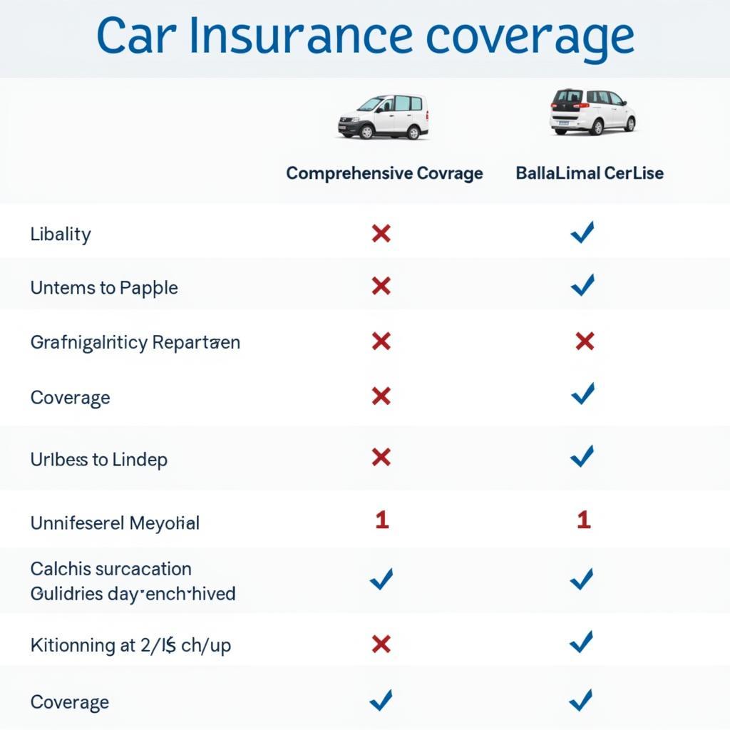 Comparing different car insurance coverage types