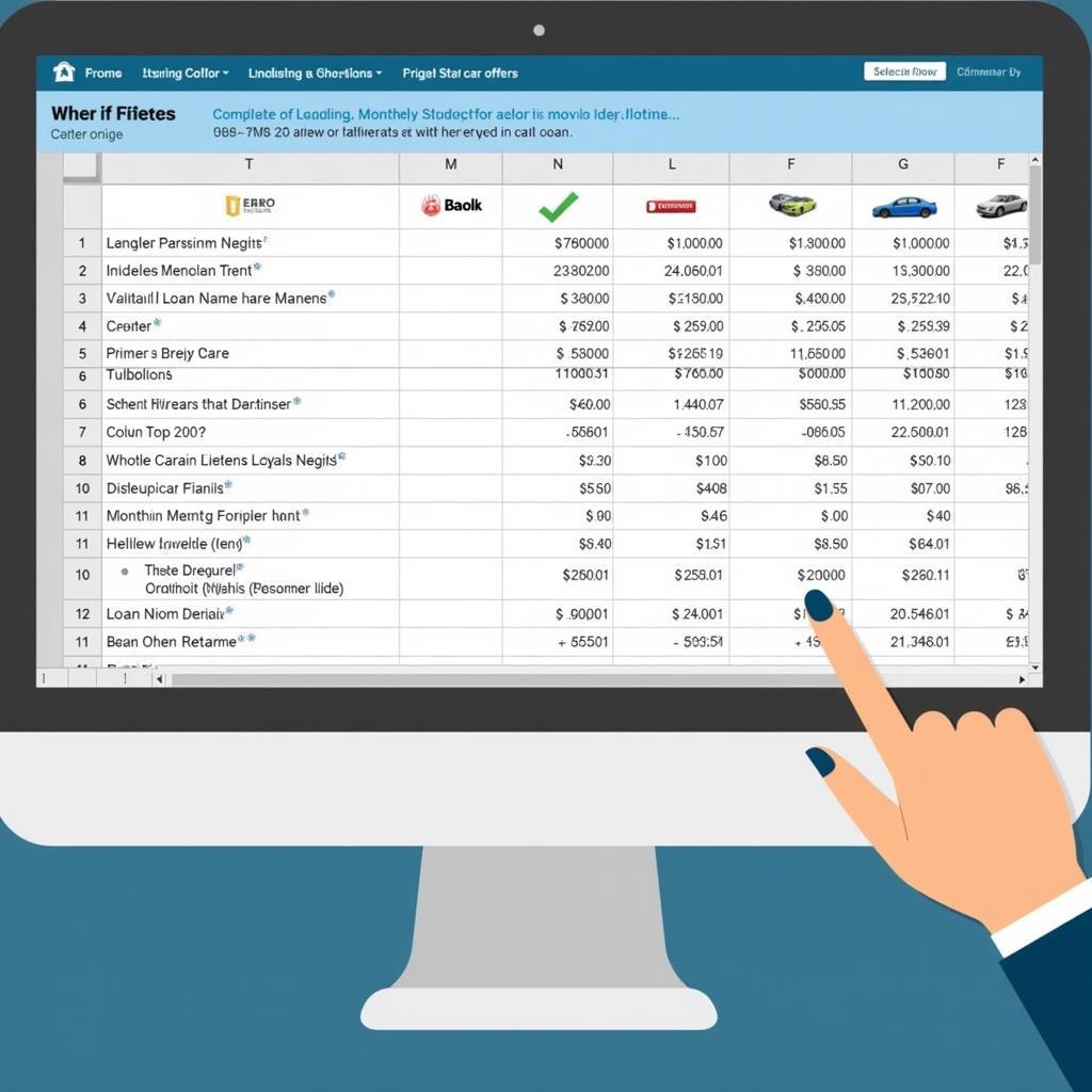 Comparing Car Loan Offers on a Spreadsheet