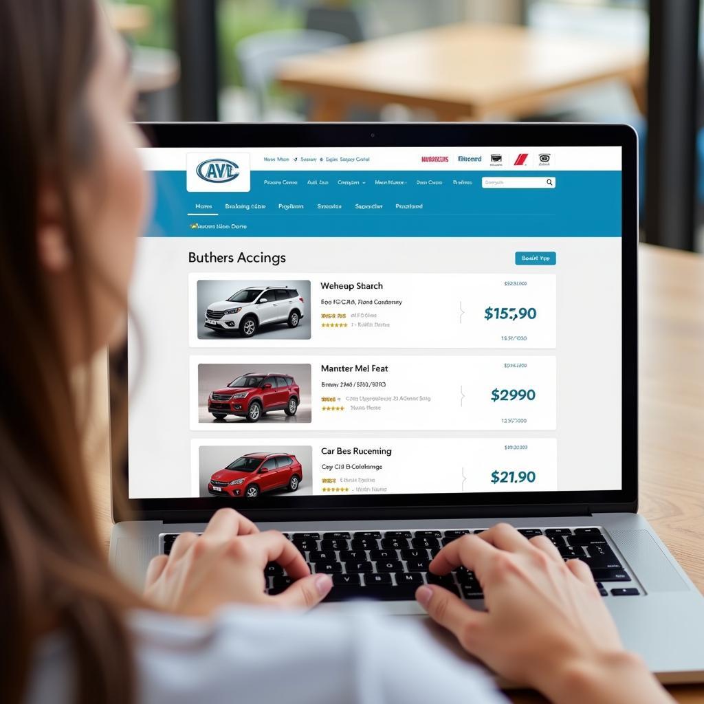 Comparing car rental prices online using various platforms and aggregators.