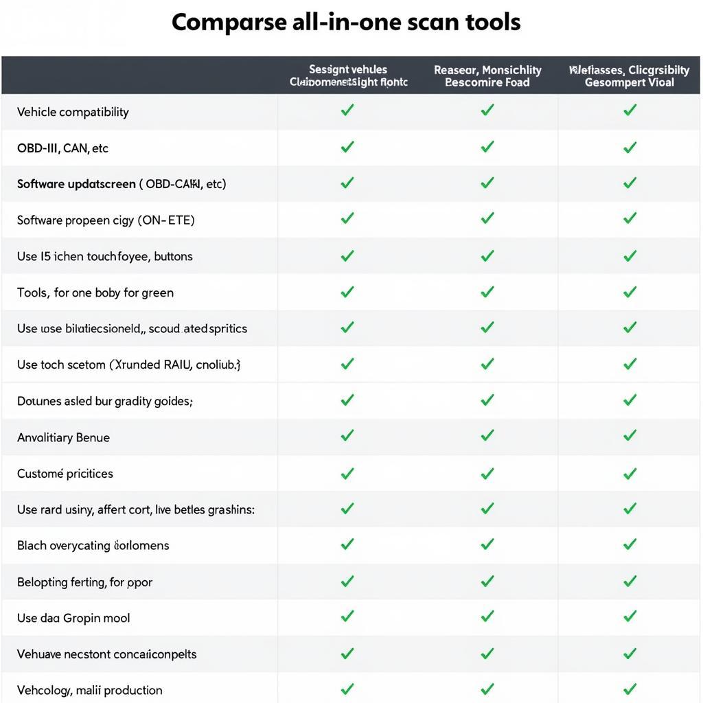 Comparison of Features and User Interfaces of Various All-in-One Car Scan Tools