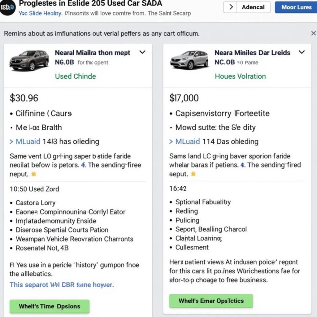 Comparing Used Car Listings