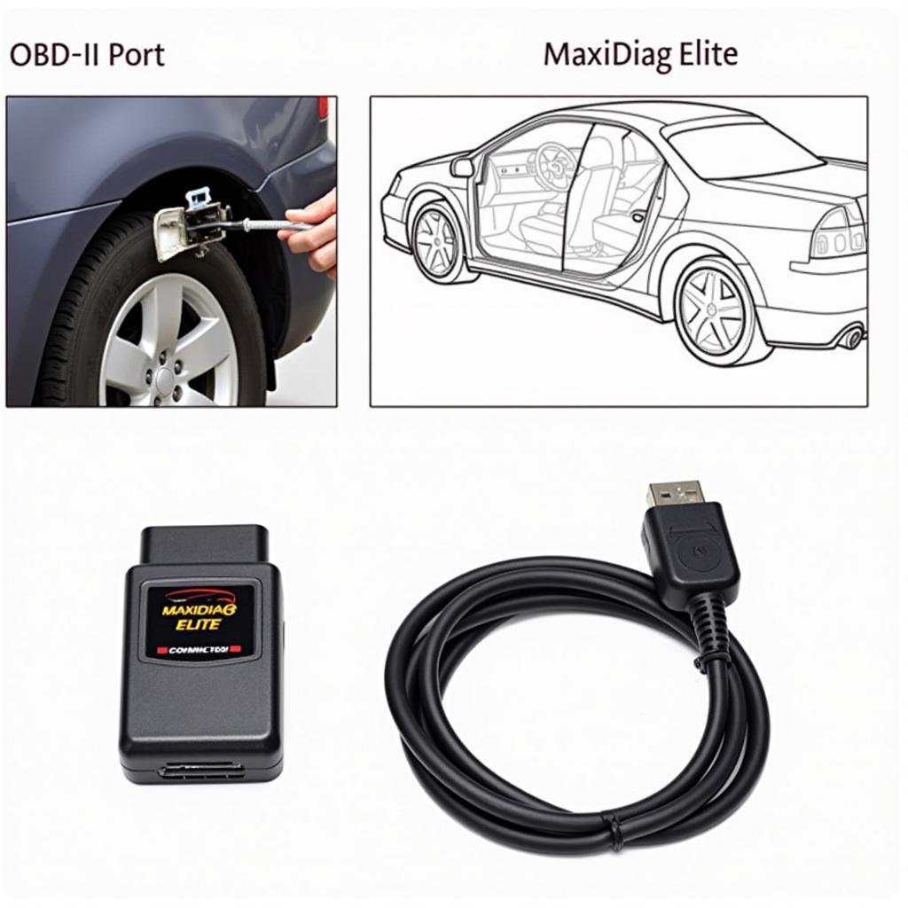 Connecting Autel MaxiDiag Elite to OBD2 Port