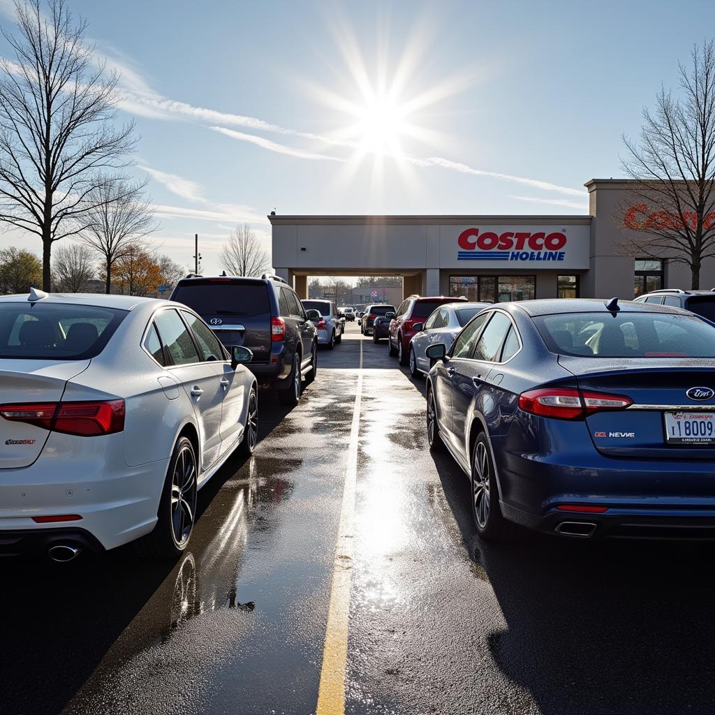 Long Lines at Costco Car Wash