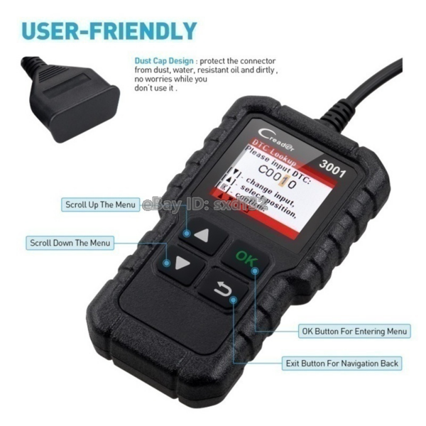 CR3001 OBD2 Auto Car Diagnostic Scanner Tool Automotive Erase/Reset Fault Codes - Image 5