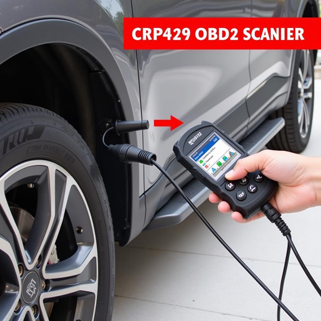 CRP429 OBD2 Scanner Connected to Vehicle's OBD2 Port