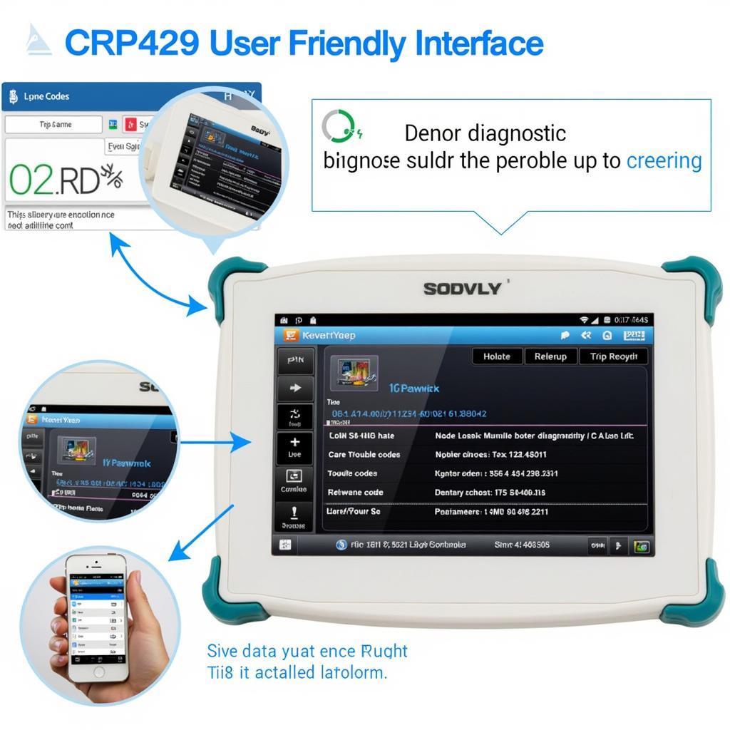 CRP429 OBD2 Scanner Interface Displaying Diagnostic Information