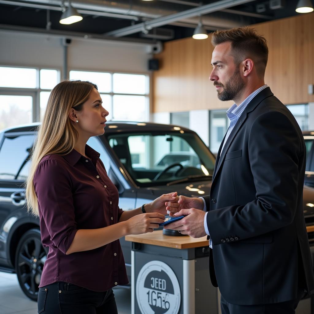 Customer Asking Questions to a Used Car Dealer