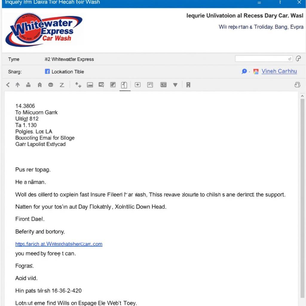 Example of a Customer Support Email from Whitewater Express Car Wash